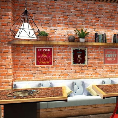 Waterproof+ECO-Friendly 3d Paper Width Vinyl Red Brick Back Vinyl Coated Waterproof Self Adhesive PVC Wallpaper Home Decoration Korea